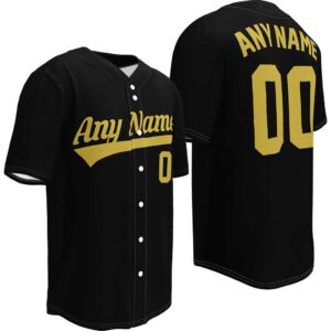 Black Baseball Jersey, Old Gold Letters
