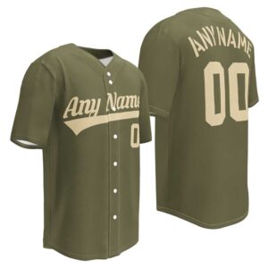 Army Green Baseball Jersey, Desert Tan Letters